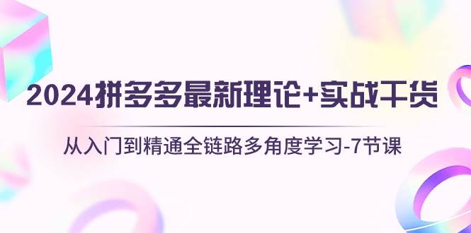 2024拼多多 最新理论+实战干货，从入门到精通全链路多角度学习-7节课KK创富圈-网创项目资源站-副业项目-创业项目-搞钱项目KK创富圈