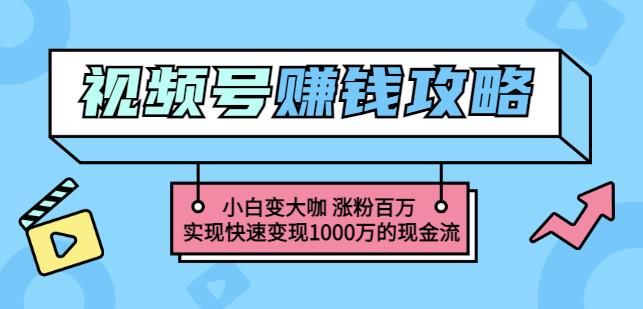 玩转微信视频号赚钱：小白变大咖涨粉百万实现快速变现1000万的现金流KK创富圈-网创项目资源站-副业项目-创业项目-搞钱项目KK创富圈