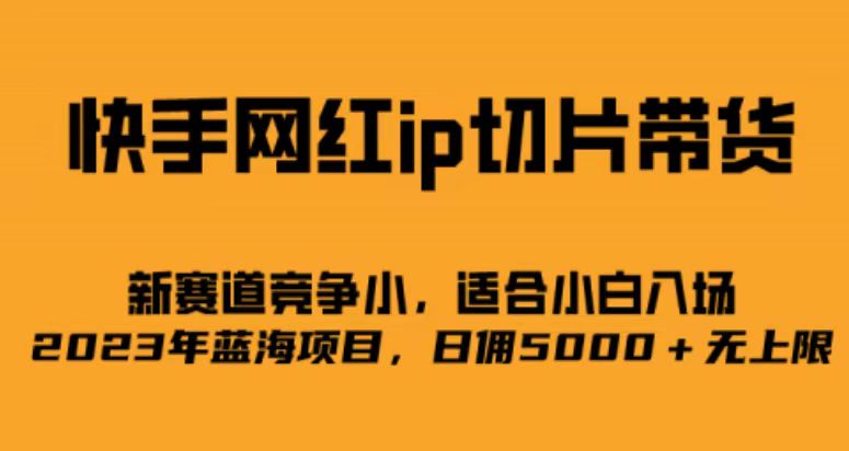 快手网红ip切片新赛道，竞争小事，适合小白 2023蓝海项目KK创富圈-网创项目资源站-副业项目-创业项目-搞钱项目KK创富圈