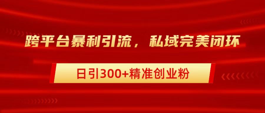 跨平台暴力引流，私域完美闭环，日引300+精准创业粉KK创富圈-网创项目资源站-副业项目-创业项目-搞钱项目KK创富圈