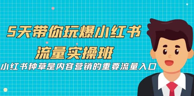 5天带你玩爆小红书流量实操班，小红书种草是内容营销的重要流量入口KK创富圈-网创项目资源站-副业项目-创业项目-搞钱项目KK创富圈