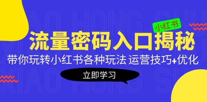 小红书流量密码入口揭秘：带你玩转小红书各种玩法 运营技巧+优化KK创富圈-网创项目资源站-副业项目-创业项目-搞钱项目KK创富圈