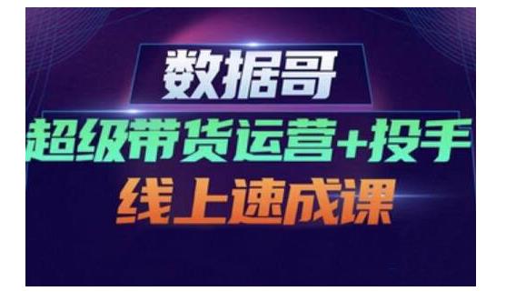 数据哥·超级带货运营+投手线上速成课，快速提升运营和熟悉学会投手技巧KK创富圈-网创项目资源站-副业项目-创业项目-搞钱项目KK创富圈