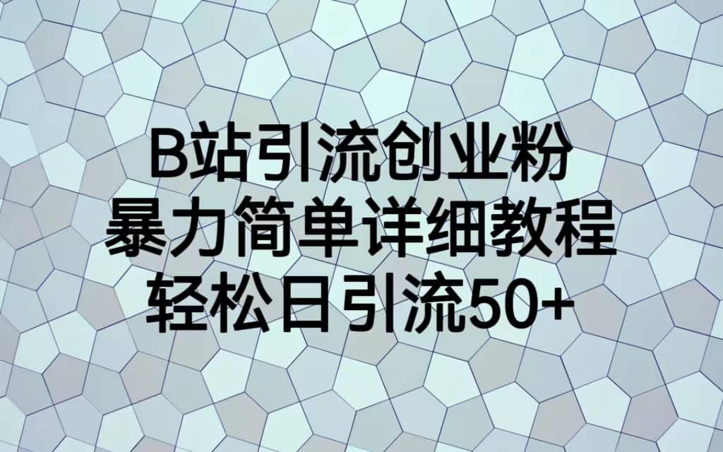 B站引流创业粉，暴力简单详细教程，轻松日引流50+KK创富圈-网创项目资源站-副业项目-创业项目-搞钱项目KK创富圈