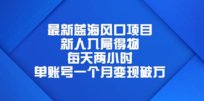 最新蓝海风口项目，新人入局得物，每天两小时，单账号一个月变现破万KK创富圈-网创项目资源站-副业项目-创业项目-搞钱项目KK创富圈