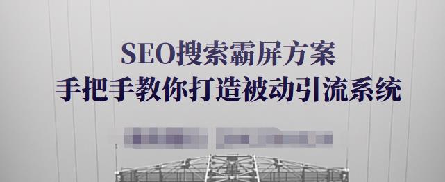 SEO搜索霸屏方案，手把手教你打造被动引流系统【视频课程】KK创富圈-网创项目资源站-副业项目-创业项目-搞钱项目KK创富圈