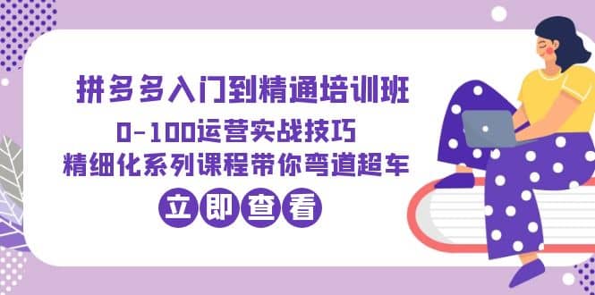 2023拼多多入门到精通培训班：0-100运营实战技巧 精细化系列课带你弯道超车KK创富圈-网创项目资源站-副业项目-创业项目-搞钱项目KK创富圈