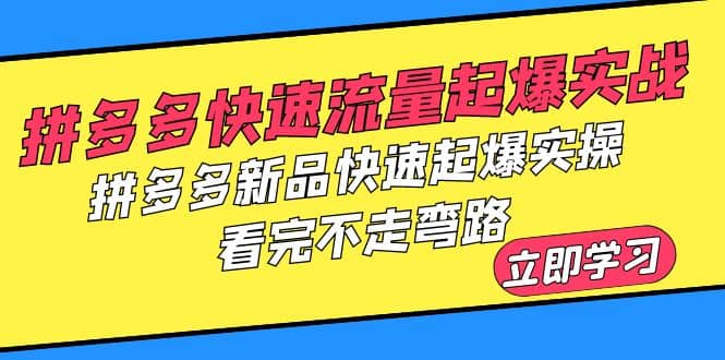 拼多多-快速流量起爆实战，拼多多新品快速起爆实操，看完不走弯路KK创富圈-网创项目资源站-副业项目-创业项目-搞钱项目KK创富圈