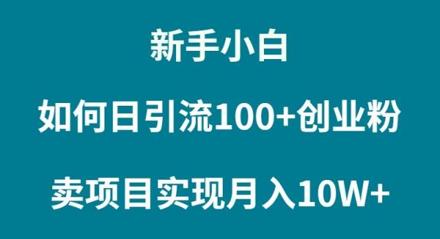 新手小白如何通过卖项目实现月入10W+KK创富圈-网创项目资源站-副业项目-创业项目-搞钱项目KK创富圈